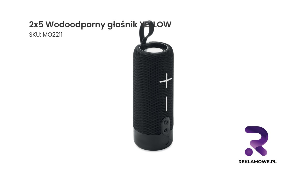 Wodoodporny głośnik koloru żółtego o mocy 2x5
