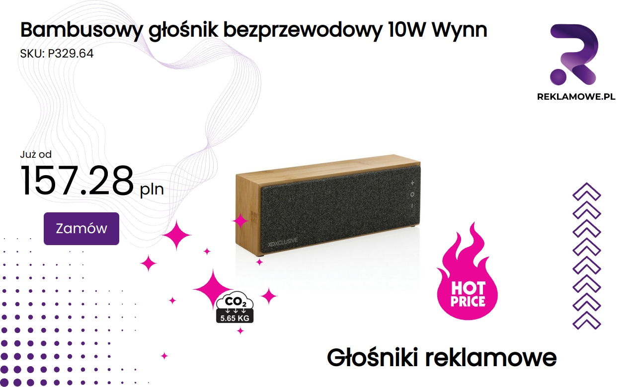 Bambusowy głośnik bezprzewodowy 10W marki Wynn