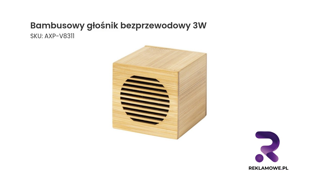 Bambusowy głośnik bezprzewodowy o mocy 3W