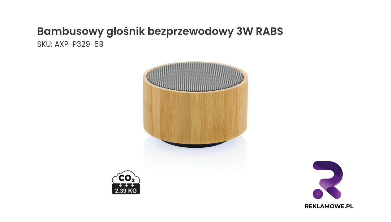 Bambusowy głośnik bezprzewodowy 3W RABS