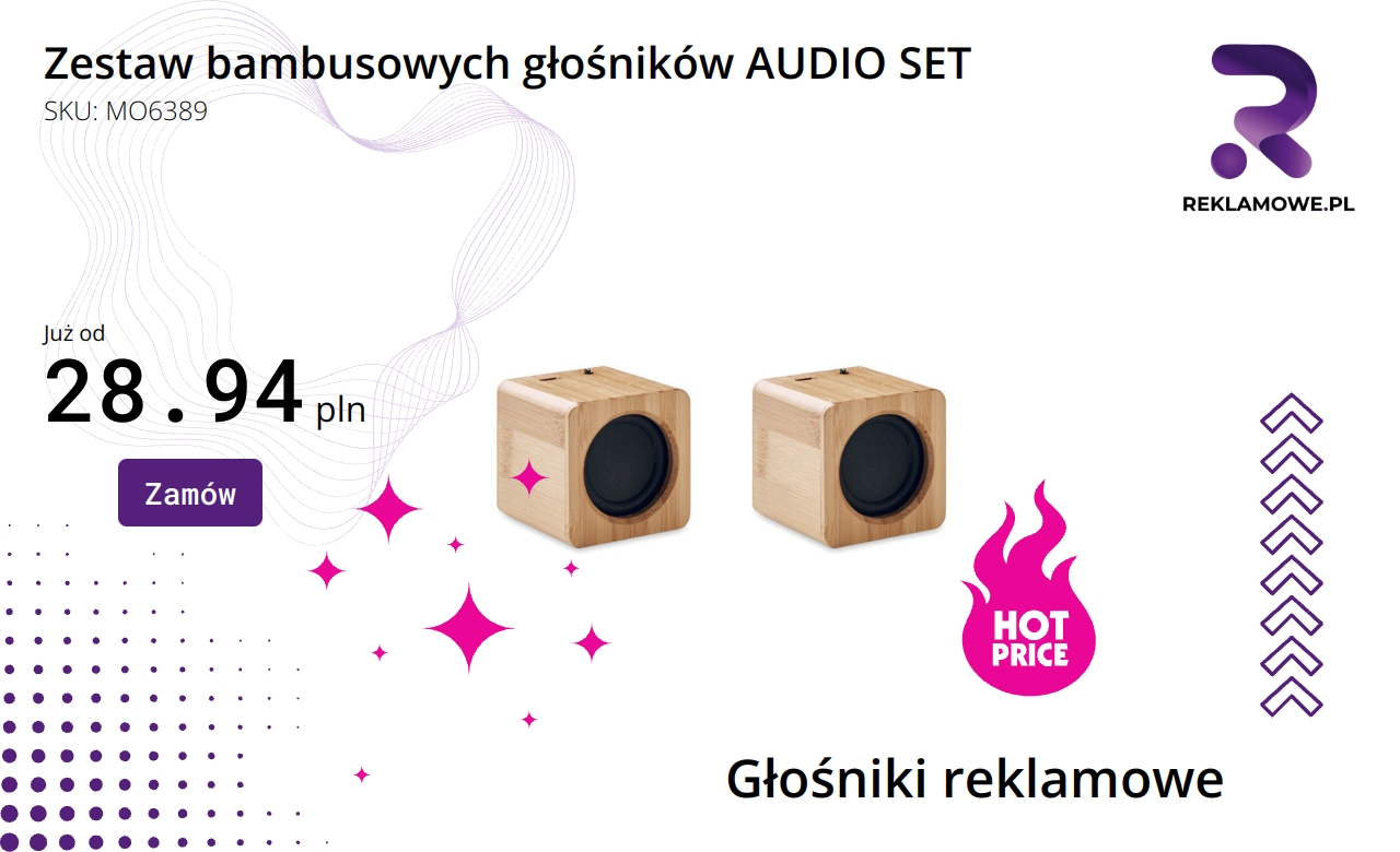 Zestaw bambusowych głośników AUDIO SET