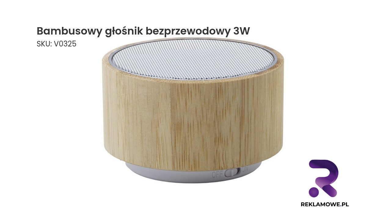 Bambusowy głośnik bezprzewodowy 3W