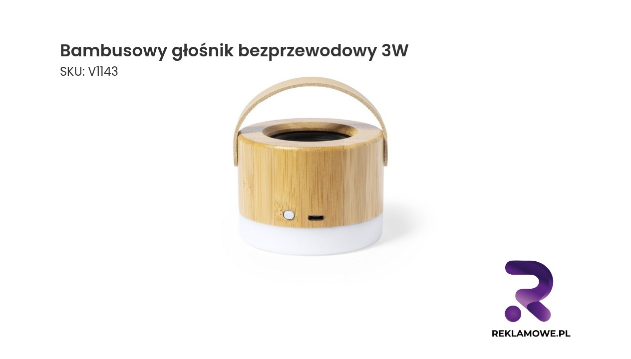Bambusowy głośnik bezprzewodowy 3W