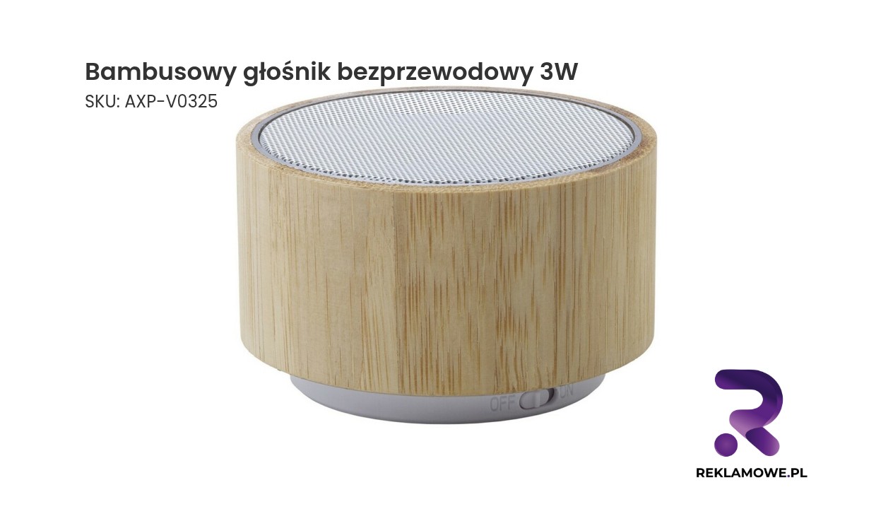 Bambusowy głośnik bezprzewodowy 3W - ekologiczny głośnik Bluetooth z naturalnego bambusa