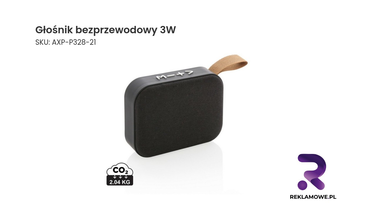 Głośnik bezprzewodowy 3W Głośnik bezprzewodowy 3W w kolorze czarnym