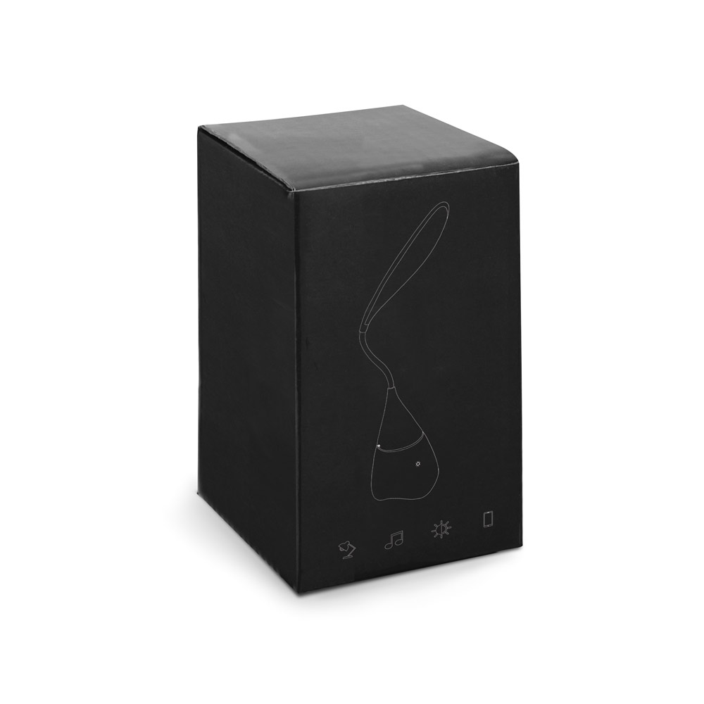 Głośnik reklamowy grahame. przenośna lampka biurkowa z głośnikiem i 5-godzinną żywotnością baterii z abs pochodzącego z recyklingu (100% rabs) 94744_106-box GRAHAME. Przenośna lampka biurkowa z głośnikiem i 5-godzinną żywotnością baterii z ABS pochodzącego z recyklingu (100% rABS) 94744_106-box