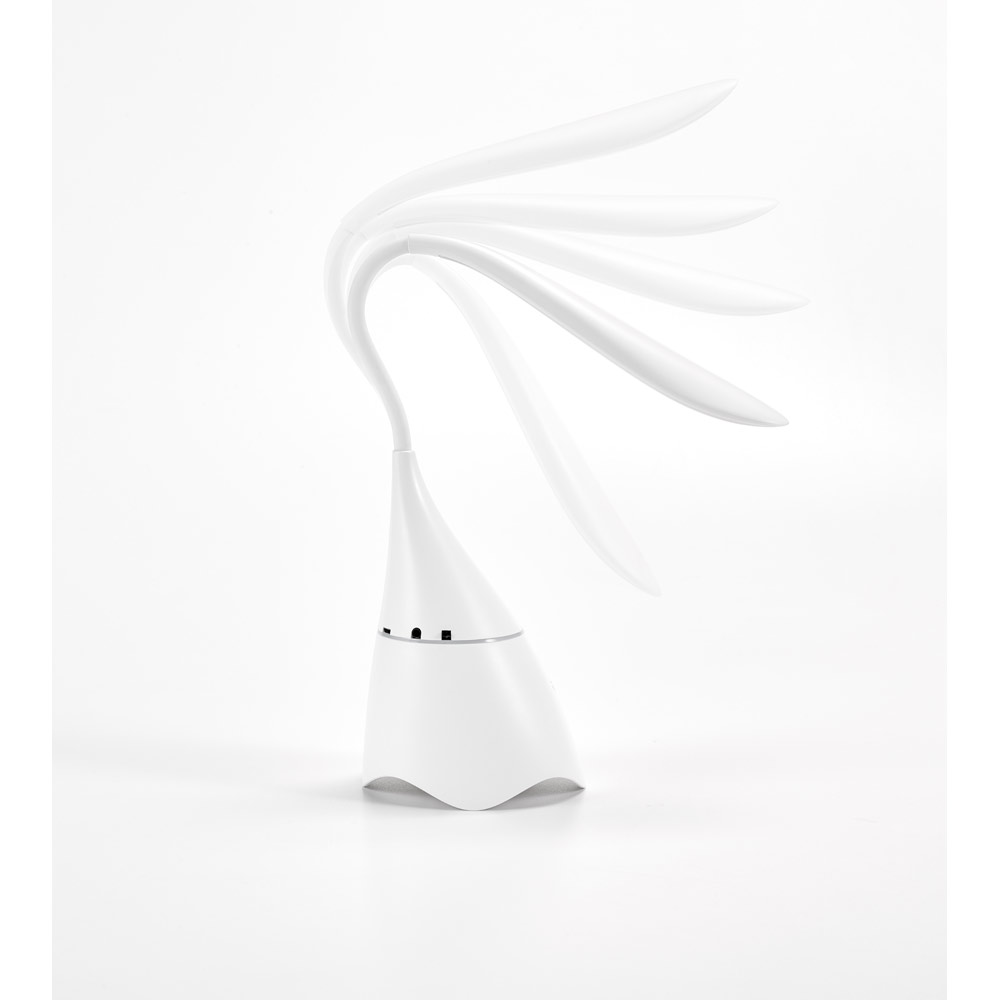 Głośnik reklamowy grahame. przenośna lampka biurkowa z głośnikiem i 5-godzinną żywotnością baterii z abs pochodzącego z recyklingu (100% rabs) 94744_106-c GRAHAME. Przenośna lampka biurkowa z głośnikiem i 5-godzinną żywotnością baterii z ABS pochodzącego z recyklingu (100% rABS) 94744_106-c