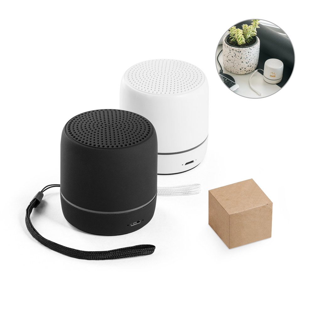 TURING. Przenośny głośnik 3W z 4-godzinną żywotnością baterii na recyklingowanego ABS (100% rABS) 97097_set